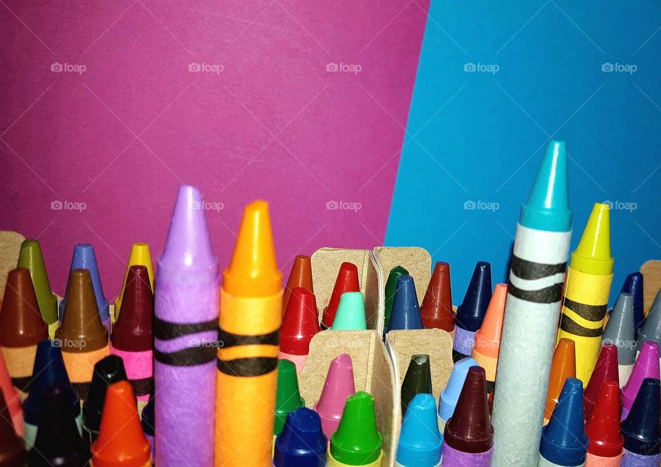 Bright Crayons and Construction Paper