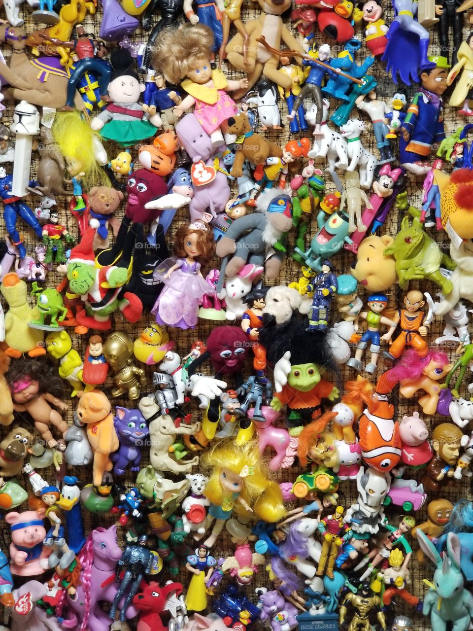 Toys, action figures, and stuffed animals