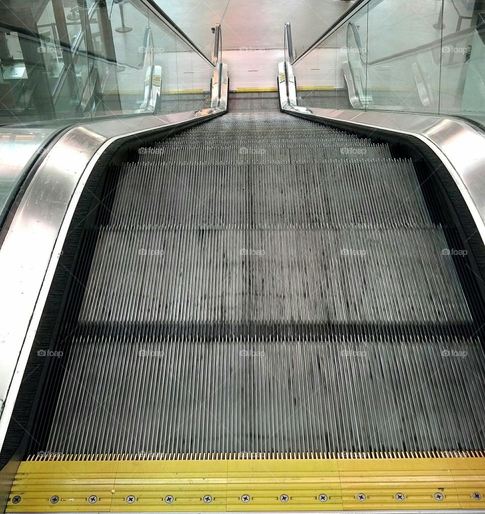 Closeup of escalator