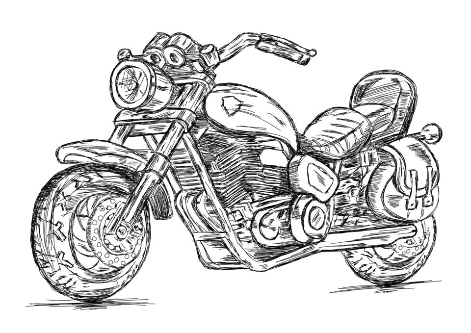 Motorcycle detailed illustration