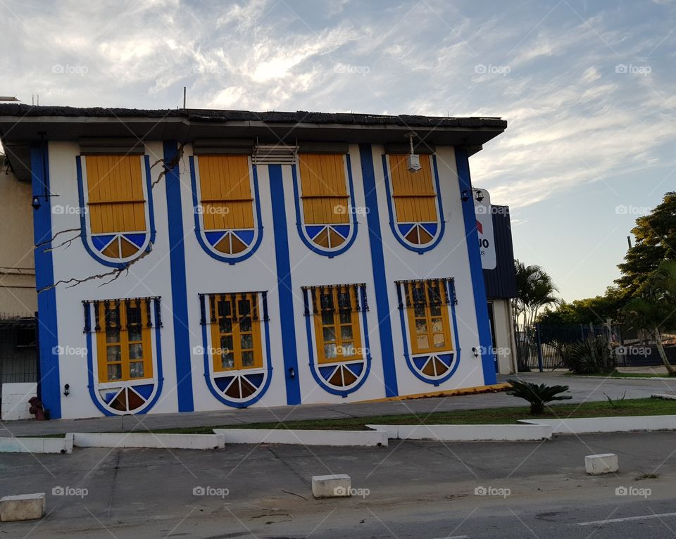 House with front upside down