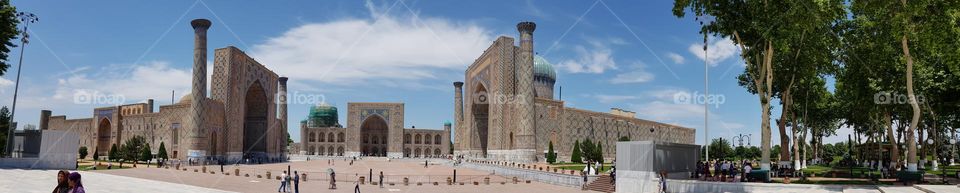 Registan in Samarkand, Uzbekistan on the historic Silk Road; a marvel of architectural composition