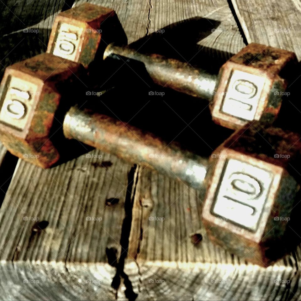 Rusty 10 lb. Weights Exposed