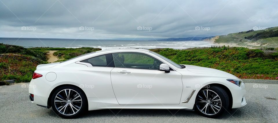 Infiniti Q60 3.0t on Pacific Coast Highway Lookout Area