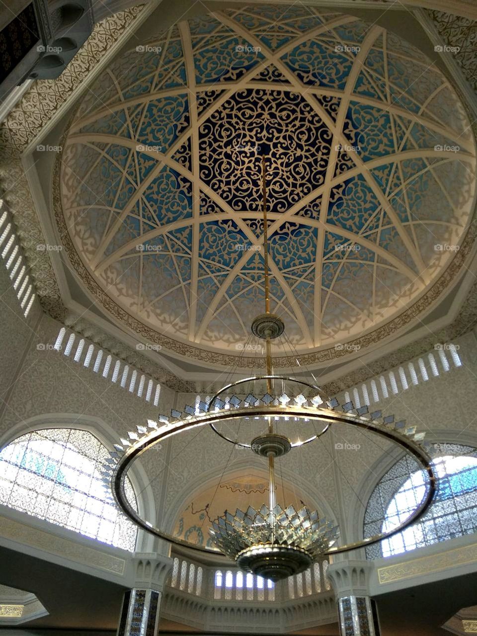 triangular patterns on the dome ceiling.