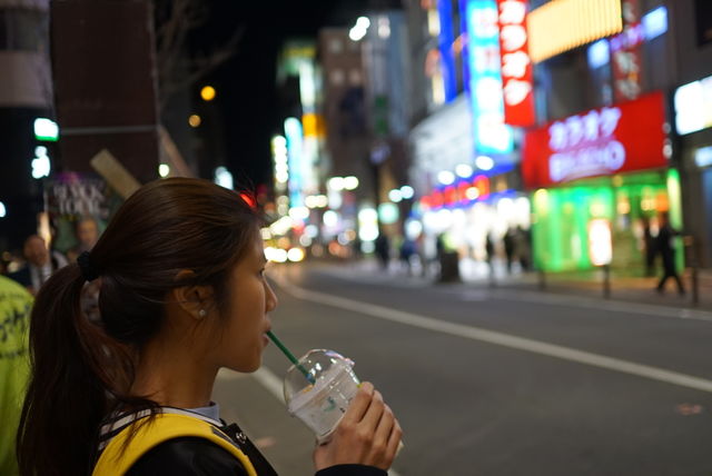 Teenager Japanese girl on Tenjin street Fukuoka 