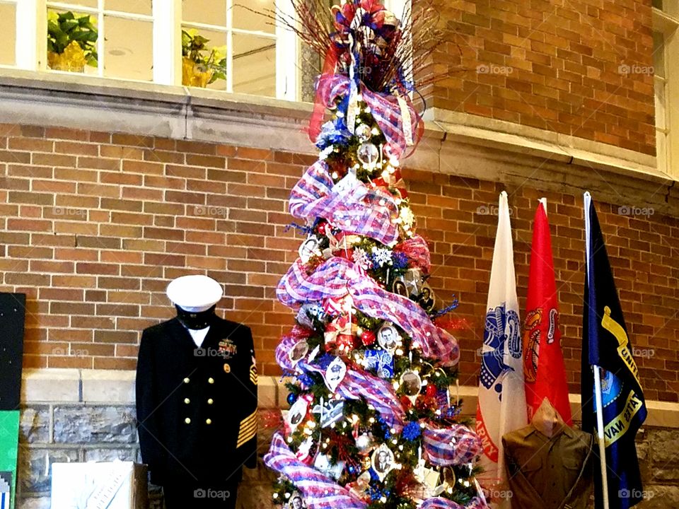 Veterans tree inside of the Hotel Roanoke 