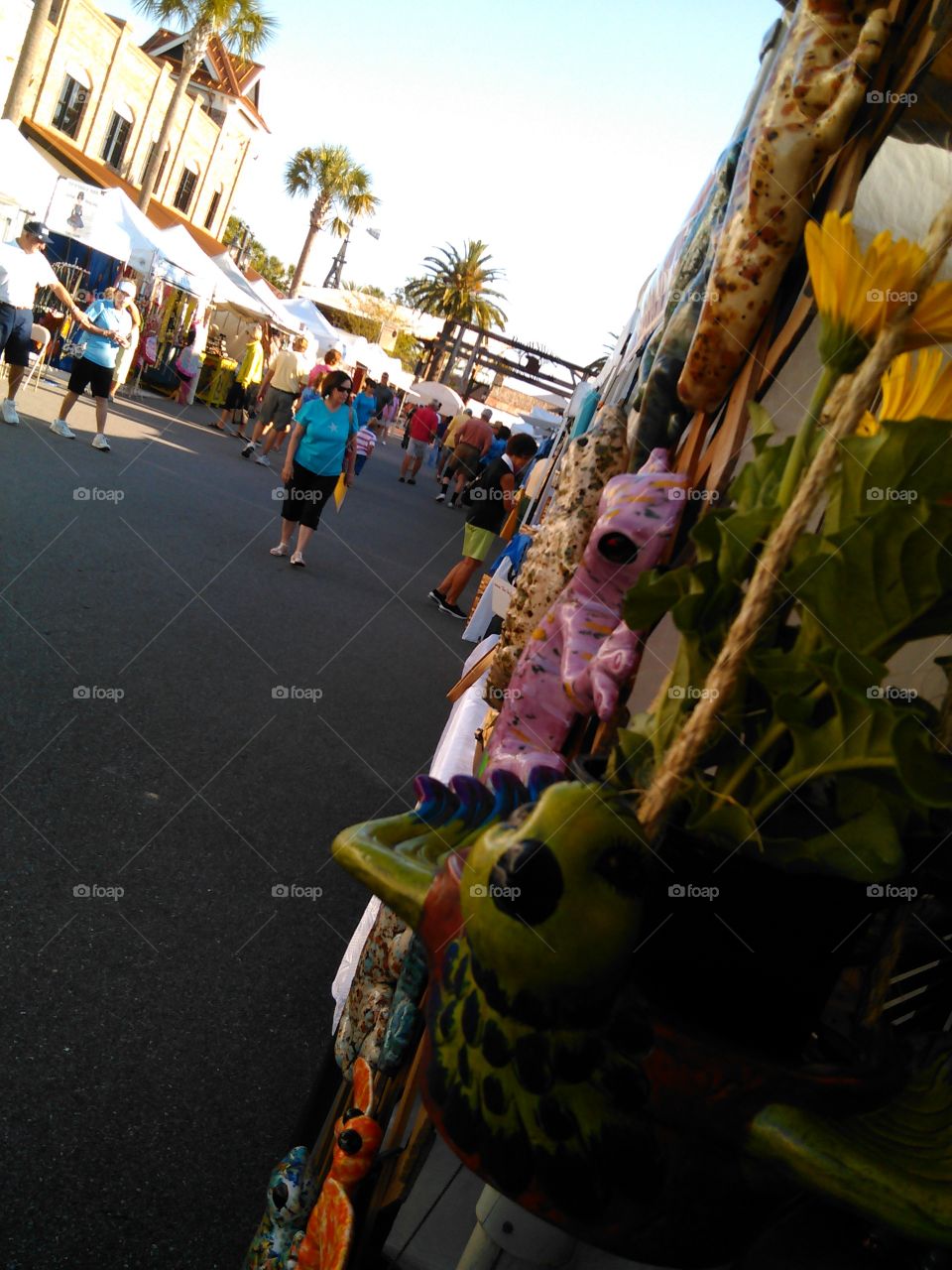 View of a Craft Festival. Random shot looking down a row at a craft festival...