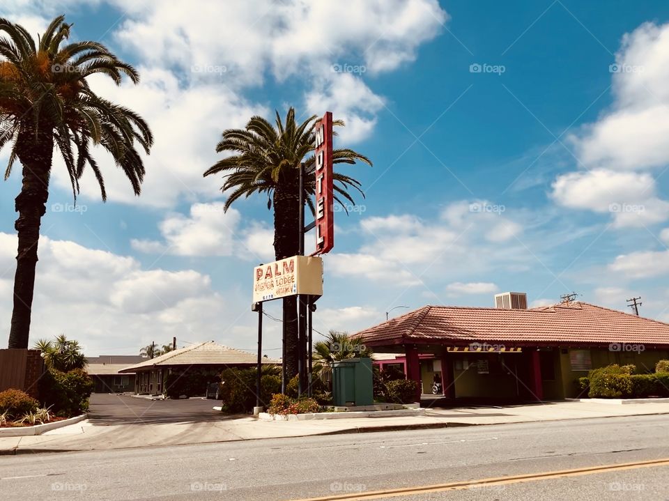 Palm Motel in the city of Anaheim, California. Spring 2019 