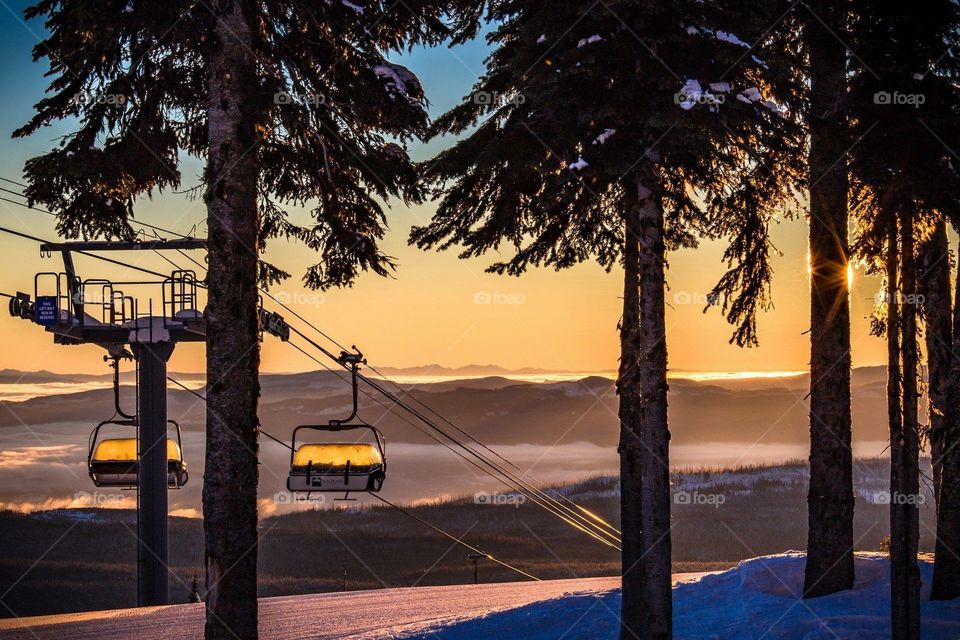 Mountain ski hill sunset! 