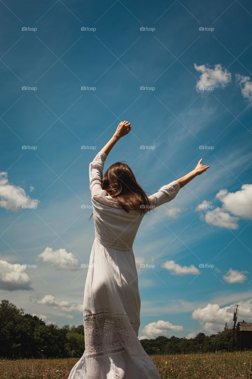 Portrait of a woman in nature