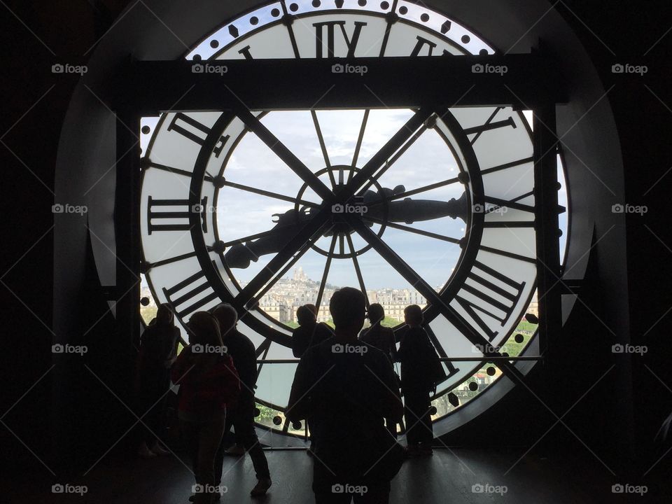 View through clock in Paris museum 