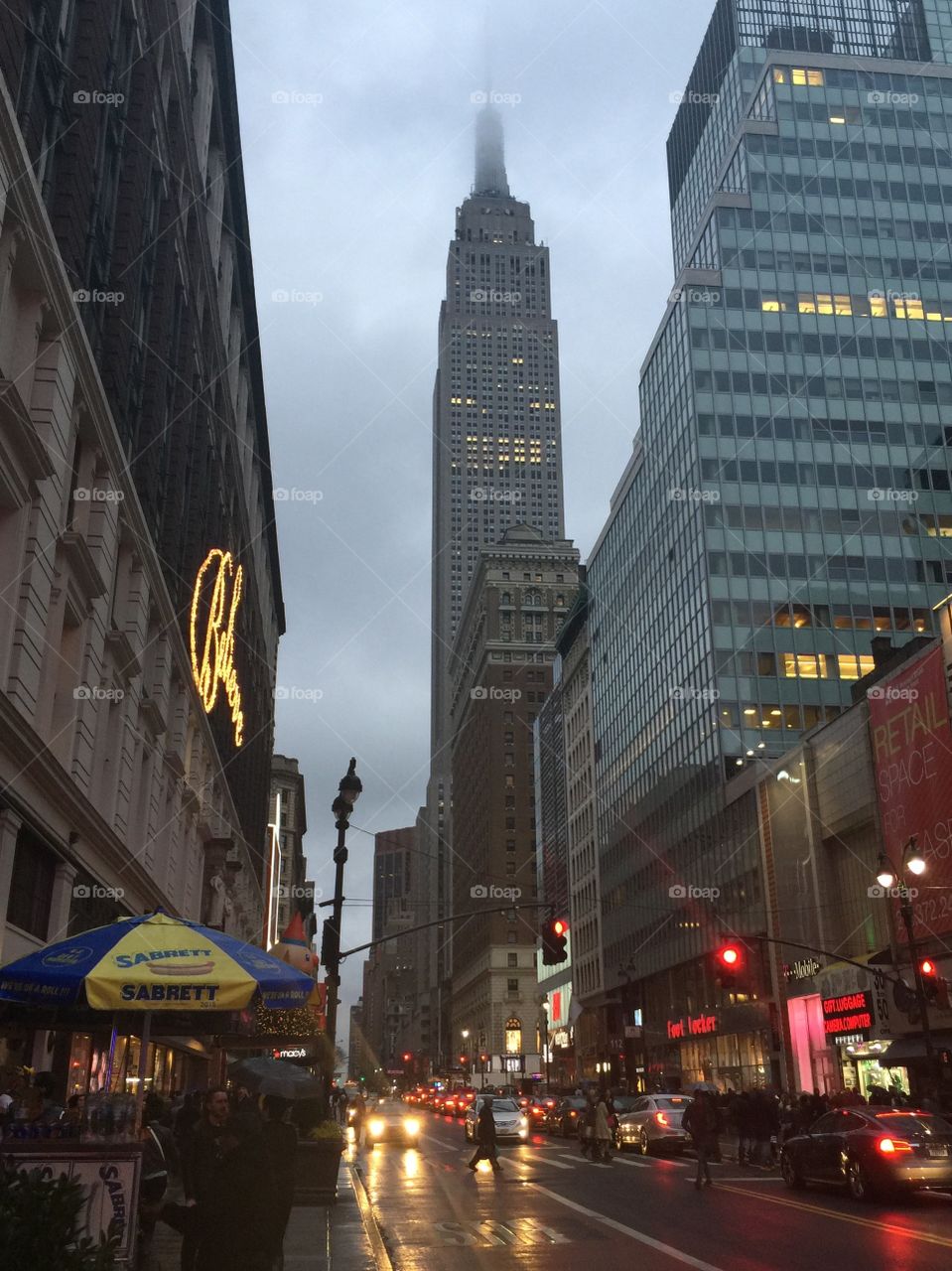 New York City in the rain