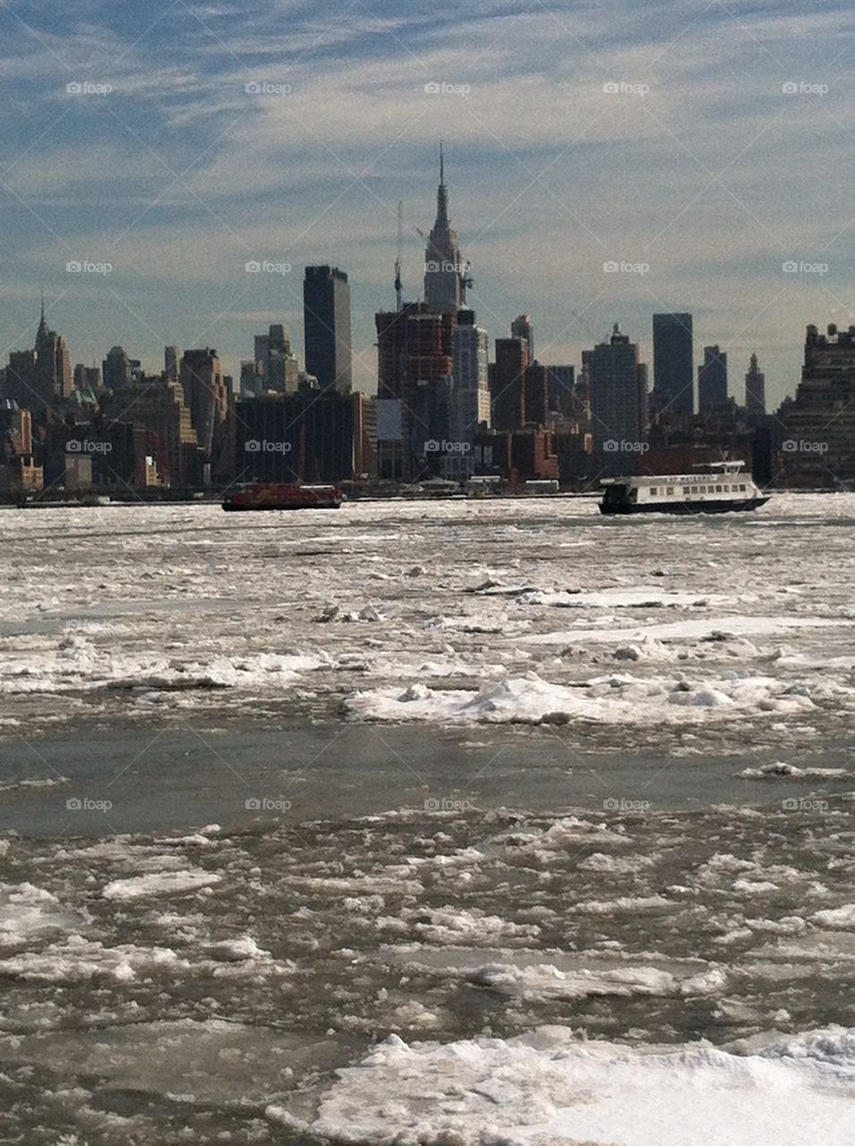 Frozen Hudson River NYC