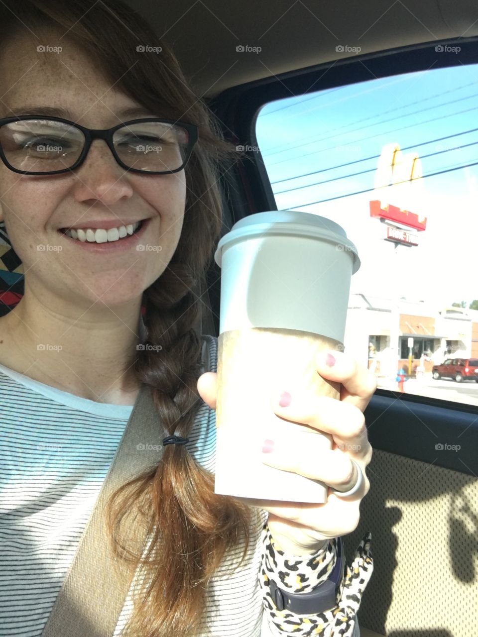 Coffee drinking selfie 