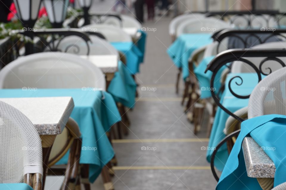 empty restaurant tables