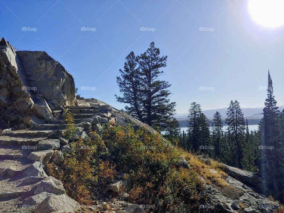 Steps to Inspiration Point. Grand Tetons.