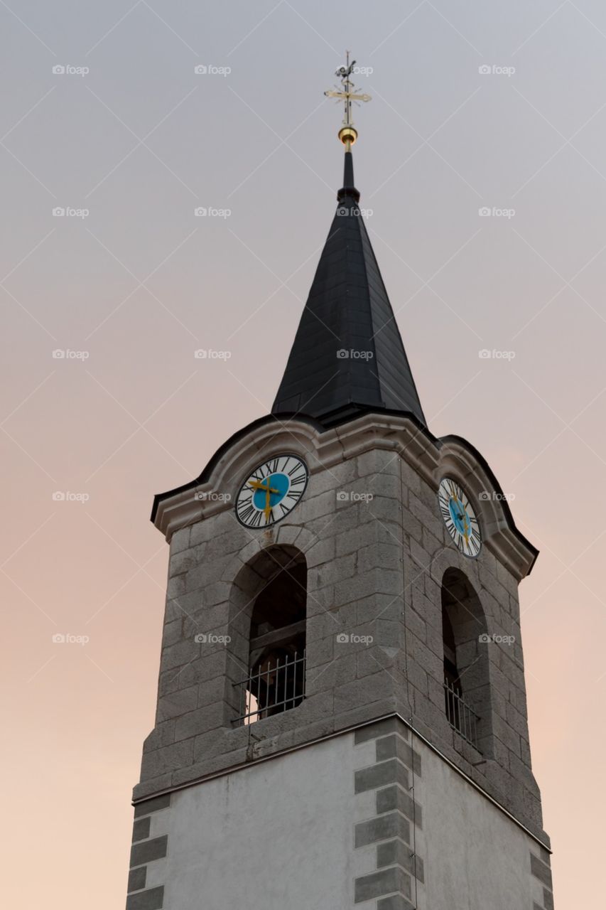 Church tower with clock