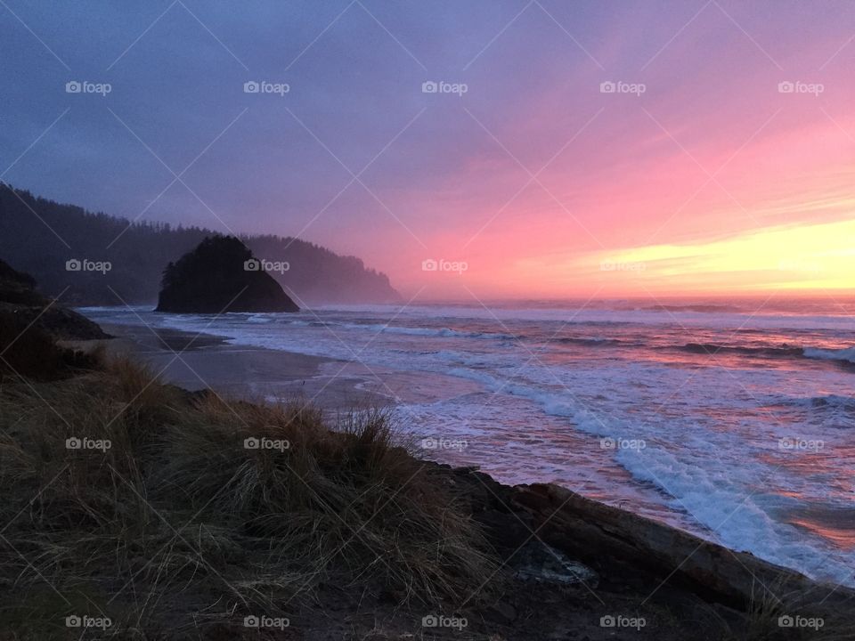 Sunset Proposal Rock, Oregon Coast