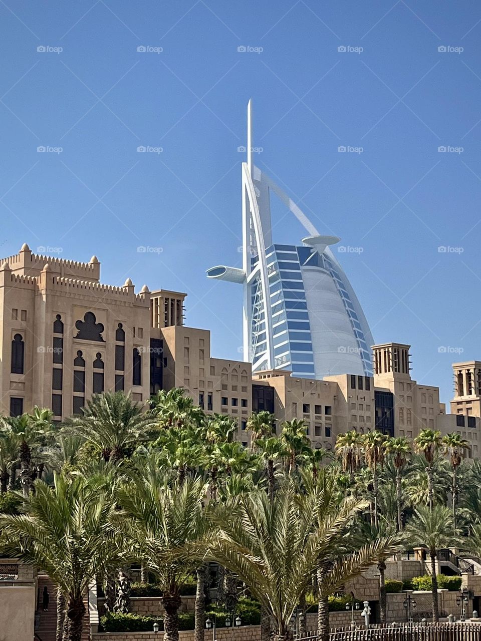 Burj Al Arab seen from the souk madinat jumeirah