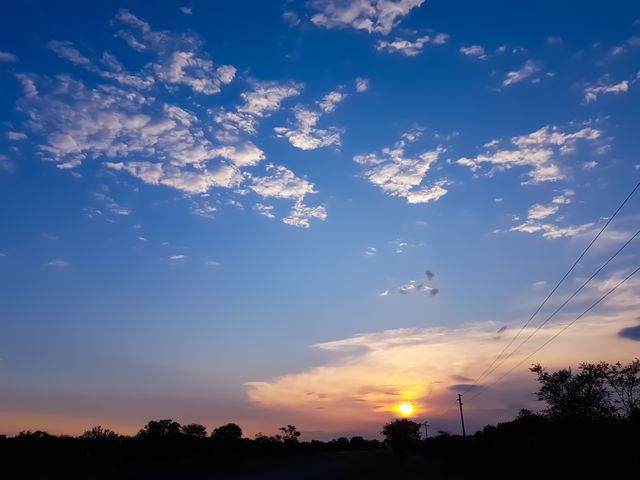 sunrise on the road to work
