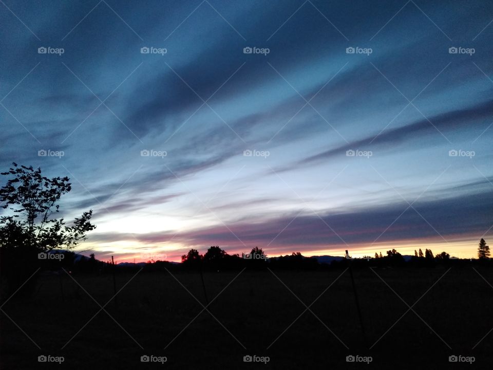 California sky at sunset