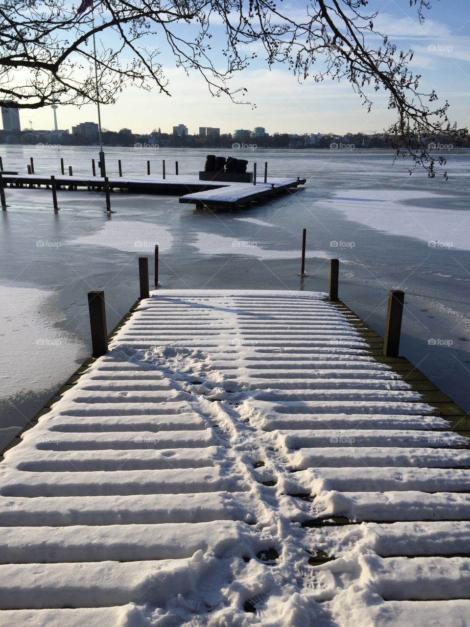 Snow on the lake
