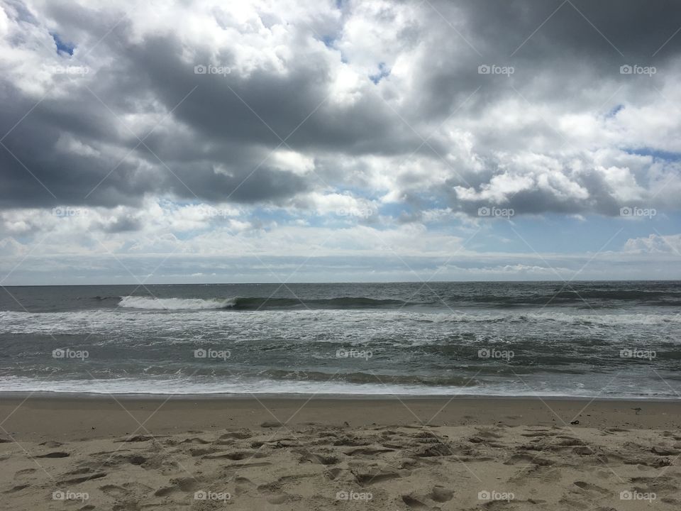 Storm clouds on the beach at LBI New Jersey 