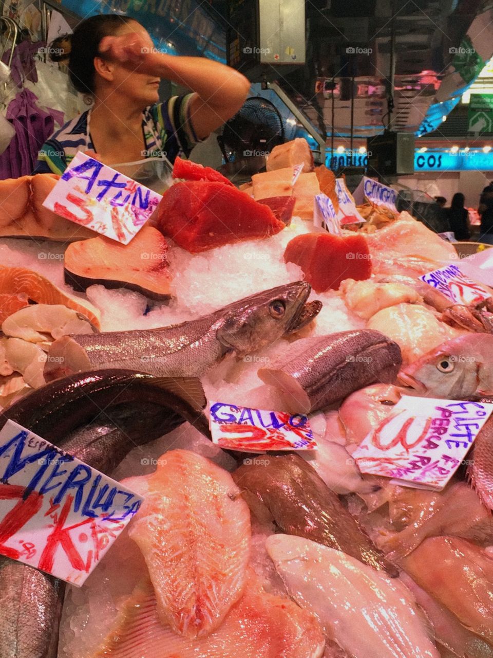 The fishmarket.. A caption taken in the Central Market of Valencia.
