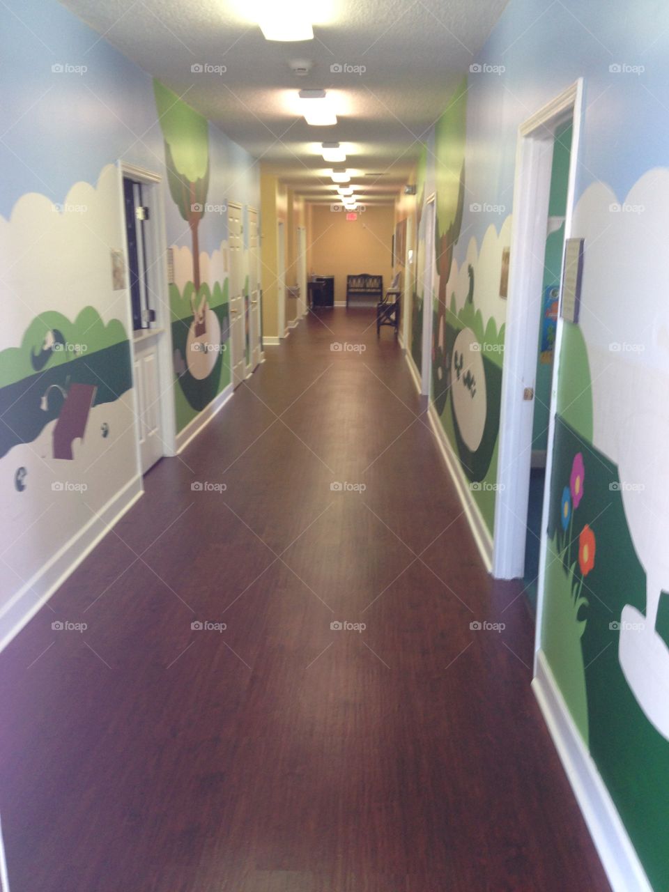 Children's painted hallway