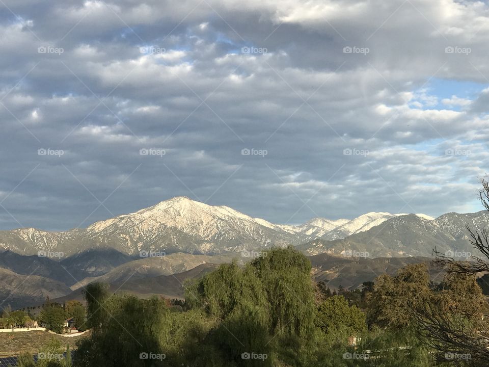 Snowy mountain range