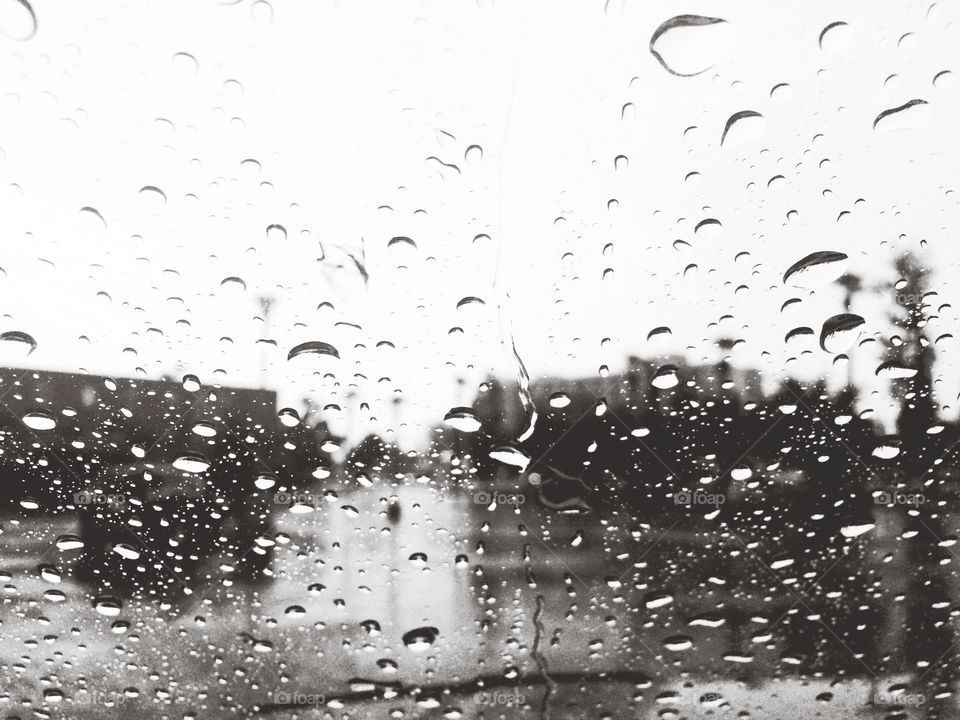 Water on the car window 