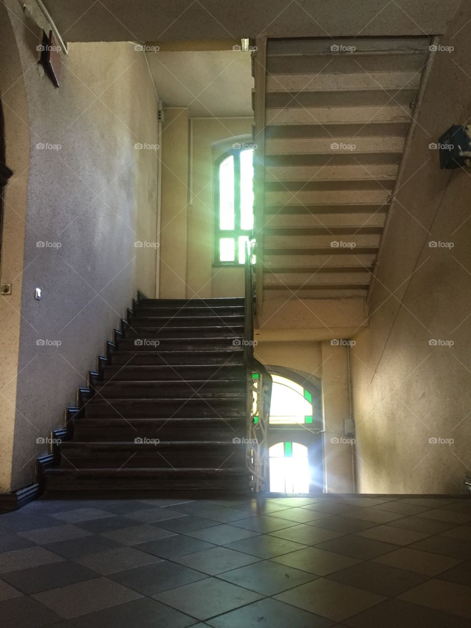 Staircase and a window