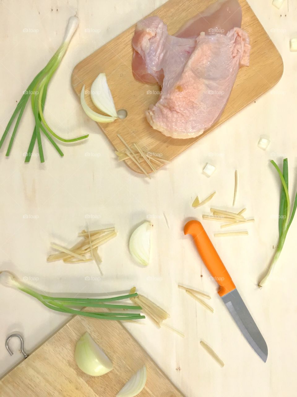Preparing chicken for cooking