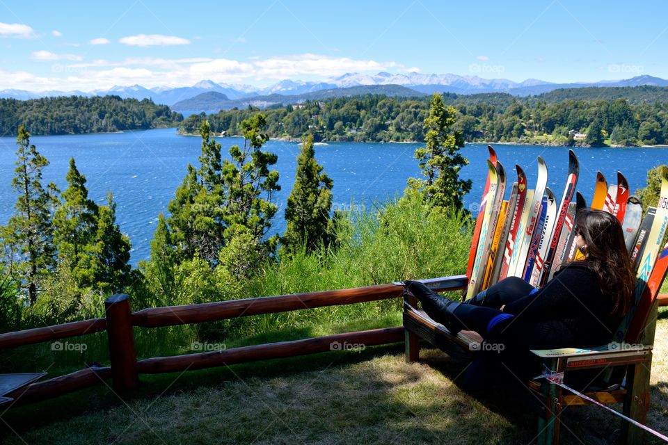 Woman enjoying Lake view