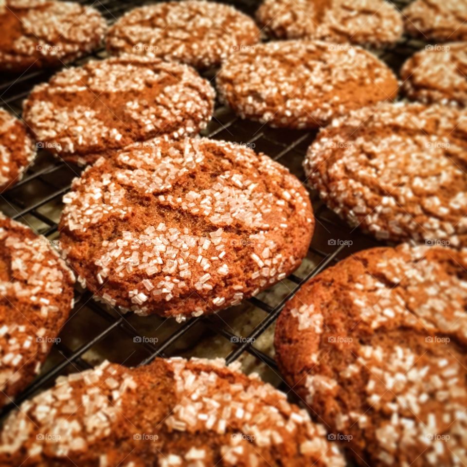 Baking ginger cookies