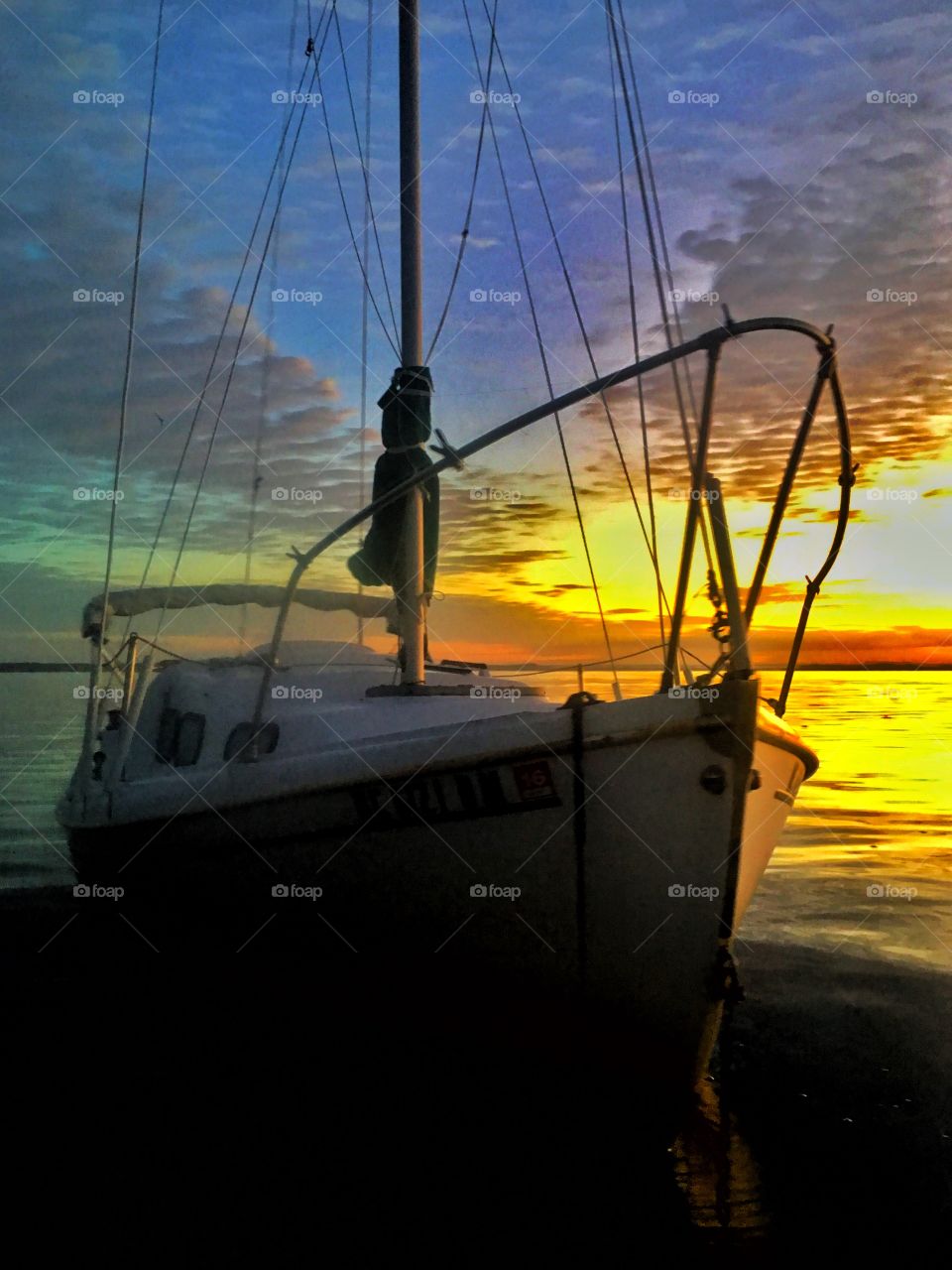Water, No Person, Sea, Sunset, Boat