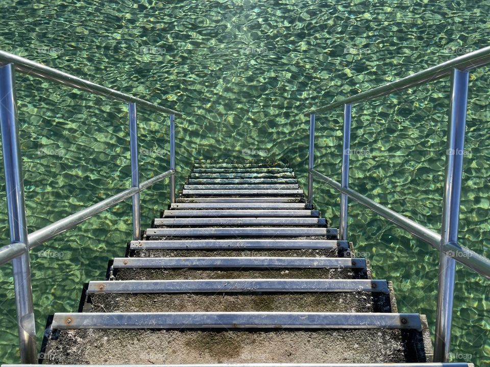 Stairs into ocean
