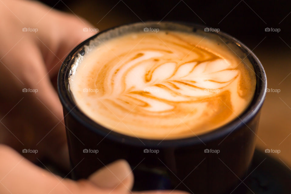 Latte art coffee