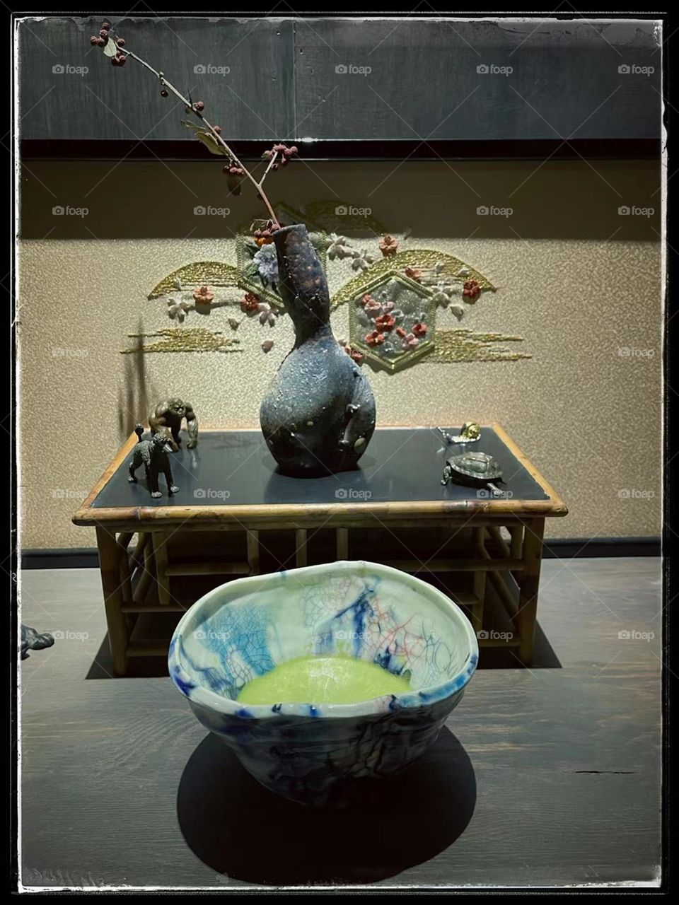 Green Tea and Flowers