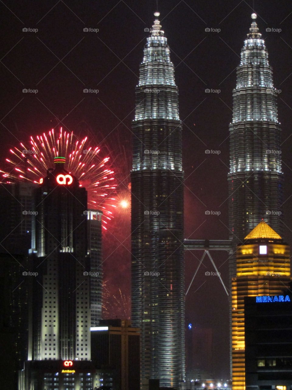 New year's fireworks at KLCC Malaysia