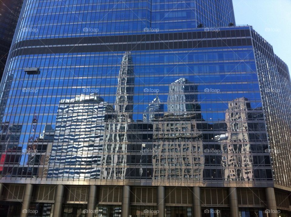 Skyline in a window