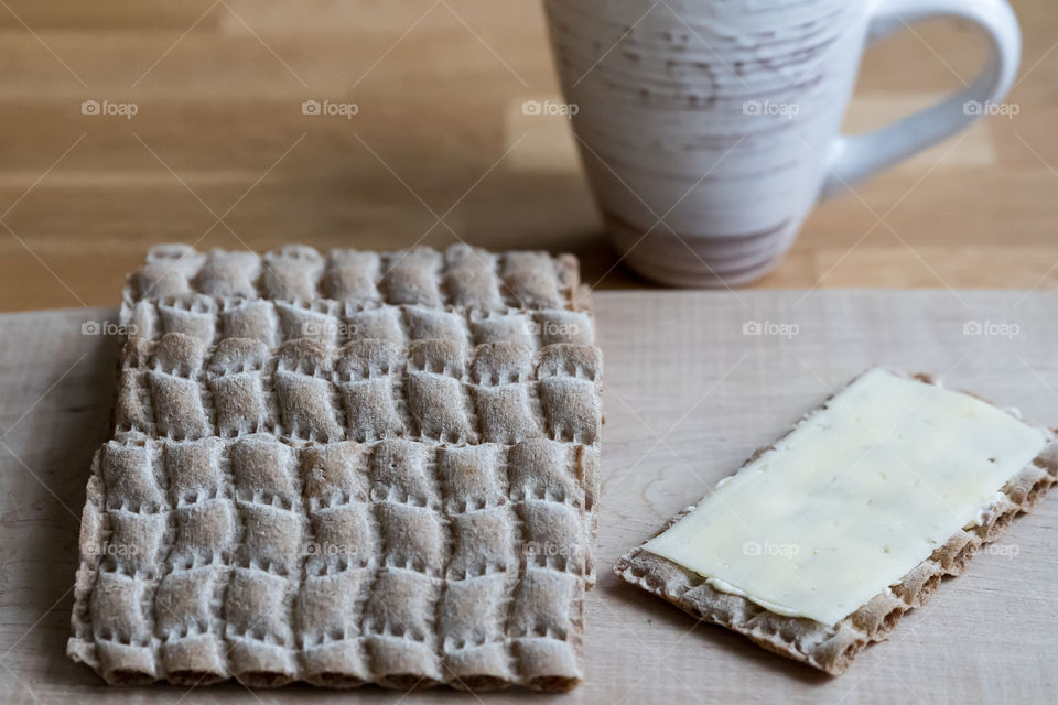 Breakfast, Swedish rye crispbread  squares 