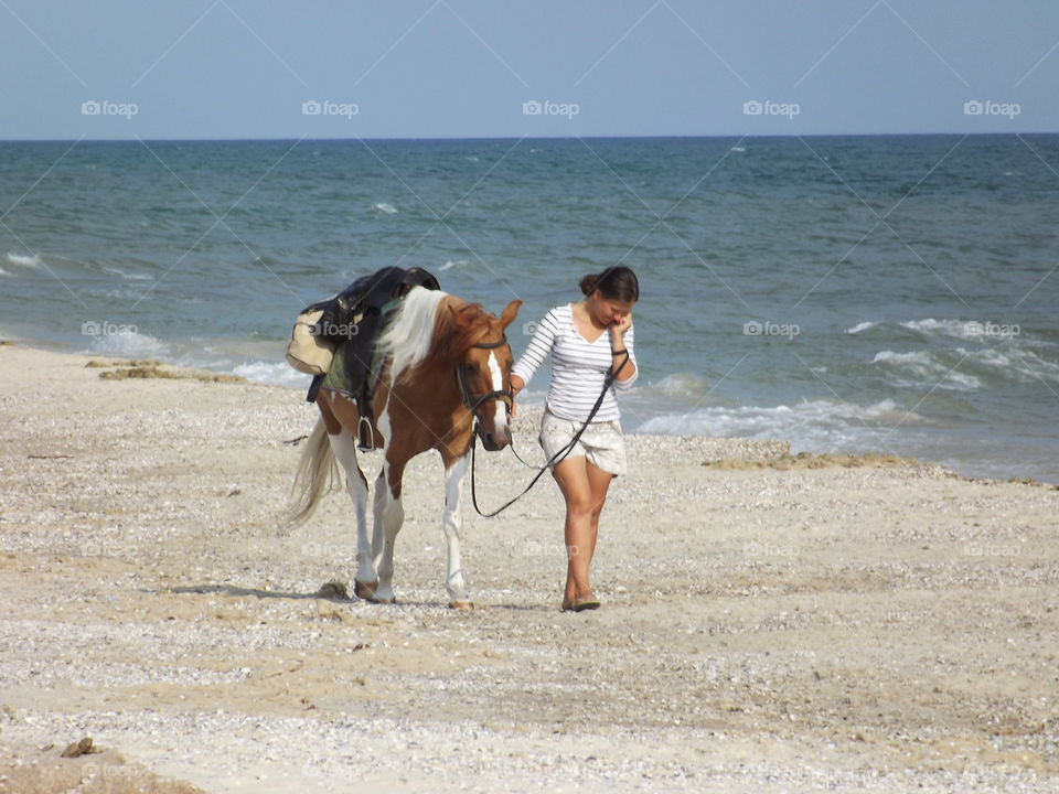 Girl riding a horse