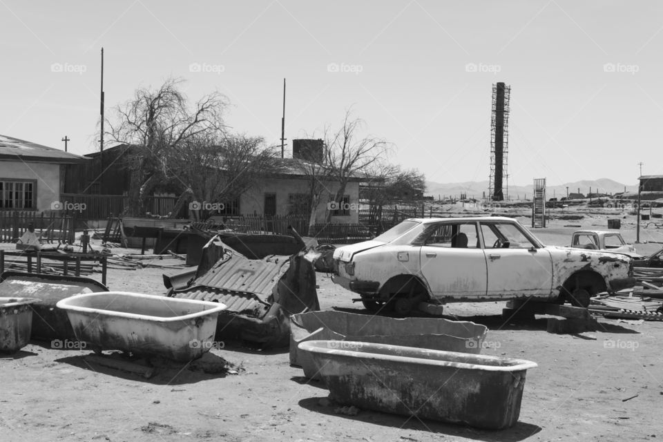 Ghost town in the Atacama Desert in Chile.