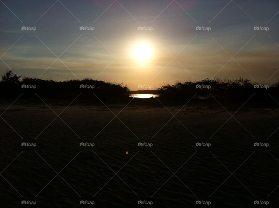 River reflecting the sun