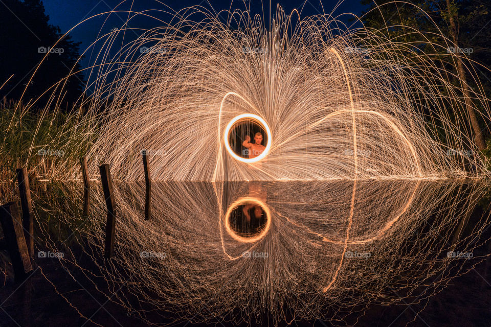 Steel wool. Night. Long exposure.