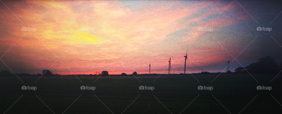 field summer sunset united kingdom by mrgrambo