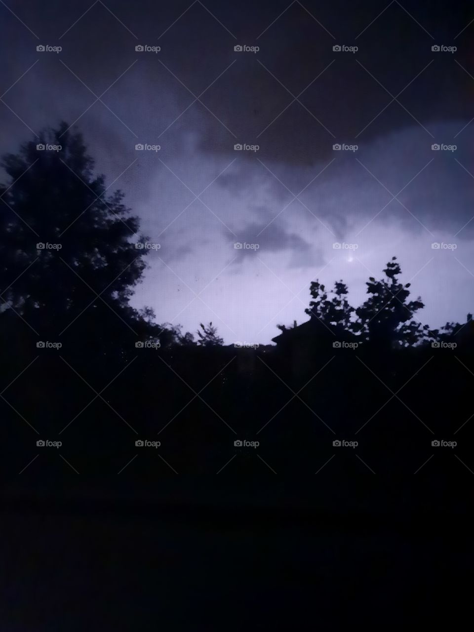 summer night rainstorm with lightnings