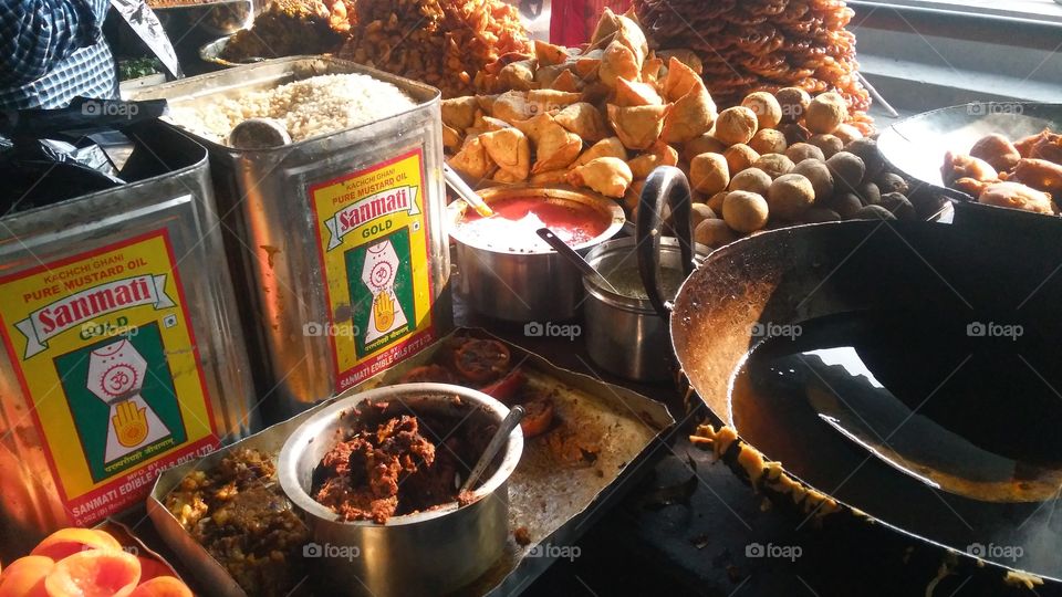 A beautiful scene of sweetmeats on the shops.